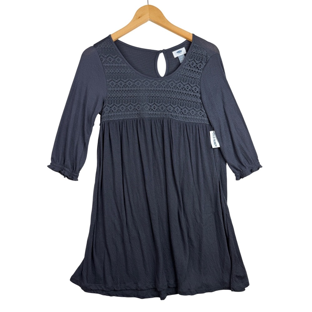 New Old Navy Girls Fit & Flare Long Sleeve Dress size XL Black